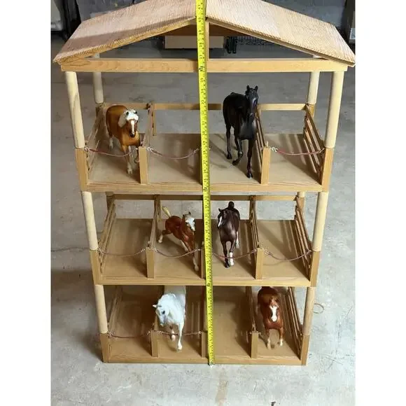 Vintage 1990s Wooden Deluxe 3-Tier Breyer Stable Barn Structure with 9 Stalls - Picture 12 of 12